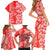 Hawaii Kauai Island Family Matching Short Sleeve Bodycon Dress and Hawaiian Shirt Hibiscus Pattern Seamless Tribal Simple Red LT03 - Polynesian Pride