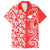 Hawaii Kauai Island Family Matching Short Sleeve Bodycon Dress and Hawaiian Shirt Hibiscus Pattern Seamless Tribal Simple Red LT03 Dad's Shirt - Short Sleeve Red - Polynesian Pride