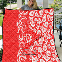 Hawaii Kauai Island Quilt Hibiscus Pattern Seamless Tribal Simple Red LT03 Red - Polynesian Pride