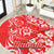 Hawaii Kauai Island Round Carpet Hibiscus Pattern Seamless Tribal Simple Red LT03 Red - Polynesian Pride