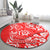 Hawaii Kauai Island Round Carpet Hibiscus Pattern Seamless Tribal Simple Red LT03 - Polynesian Pride