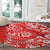 Hawaii Kauai Island Round Carpet Hibiscus Pattern Seamless Tribal Simple Red LT03 - Polynesian Pride