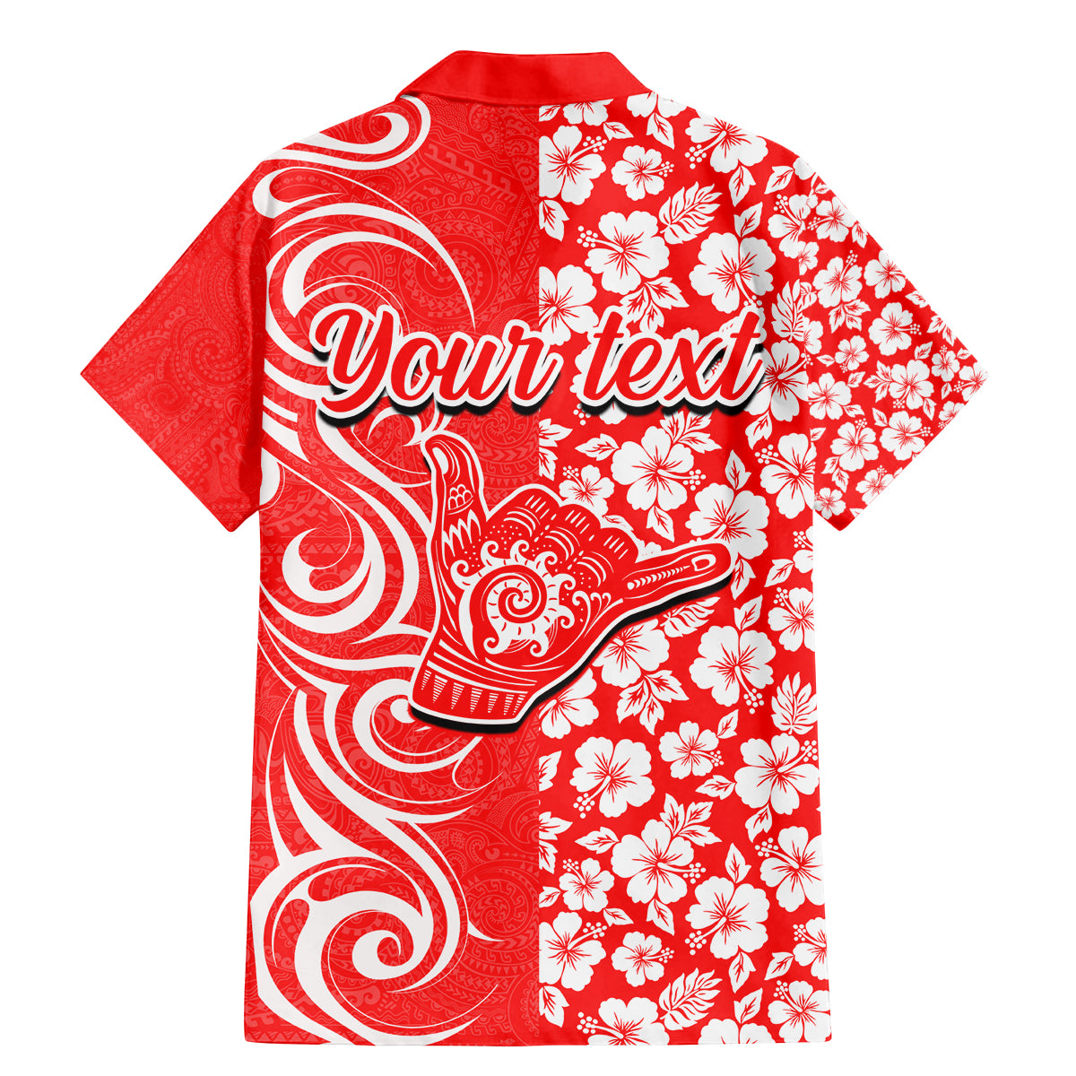 Custom Hawaii Kauai Island Family Matching Mermaid Dress and Hawaiian Shirt Hibiscus Pattern Seamless Tribal Simple Red LT03 - Polynesian Pride