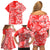 Custom Hawaii Kauai Island Family Matching Off Shoulder Short Dress and Hawaiian Shirt Hibiscus Pattern Seamless Tribal Simple Red LT03 - Polynesian Pride