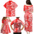 Custom Hawaii Kauai Island Family Matching Puletasi Dress and Hawaiian Shirt Hibiscus Pattern Seamless Tribal Simple Red LT03 - Polynesian Pride