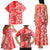 Custom Hawaii Kauai Island Family Matching Tank Maxi Dress and Hawaiian Shirt Hibiscus Pattern Seamless Tribal Simple Red LT03 - Polynesian Pride