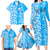 Hawaii Kauai Island Family Matching Long Sleeve Bodycon Dress and Hawaiian Shirt Hibiscus Pattern Seamless Tribal Simple Blue LT03 - Polynesian Pride