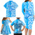 Hawaii Kauai Island Family Matching Long Sleeve Bodycon Dress and Hawaiian Shirt Hibiscus Pattern Seamless Tribal Simple Blue LT03 - Polynesian Pride