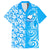 Hawaii Kauai Island Family Matching Long Sleeve Bodycon Dress and Hawaiian Shirt Hibiscus Pattern Seamless Tribal Simple Blue LT03 Dad's Shirt - Short Sleeve Blue - Polynesian Pride