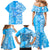 Hawaii Kauai Island Family Matching Mermaid Dress and Hawaiian Shirt Hibiscus Pattern Seamless Tribal Simple Blue LT03 - Polynesian Pride