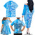 Hawaii Kauai Island Family Matching Off Shoulder Long Sleeve Dress and Hawaiian Shirt Hibiscus Pattern Seamless Tribal Simple Blue LT03 - Polynesian Pride