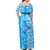 Hawaii Kauai Island Family Matching Off Shoulder Maxi Dress and Hawaiian Shirt Hibiscus Pattern Seamless Tribal Simple Blue LT03 - Polynesian Pride