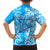 Hawaii Kauai Island Family Matching Off Shoulder Short Dress and Hawaiian Shirt Hibiscus Pattern Seamless Tribal Simple Blue LT03 - Polynesian Pride