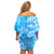 Hawaii Kauai Island Family Matching Off Shoulder Short Dress and Hawaiian Shirt Hibiscus Pattern Seamless Tribal Simple Blue LT03 - Polynesian Pride