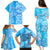 Hawaii Kauai Island Family Matching Puletasi Dress and Hawaiian Shirt Hibiscus Pattern Seamless Tribal Simple Blue LT03 - Polynesian Pride