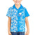 Hawaii Kauai Island Family Matching Puletasi Dress and Hawaiian Shirt Hibiscus Pattern Seamless Tribal Simple Blue LT03 Son's Shirt Blue - Polynesian Pride