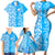 Hawaii Kauai Island Family Matching Short Sleeve Bodycon Dress and Hawaiian Shirt Hibiscus Pattern Seamless Tribal Simple Blue LT03 - Polynesian Pride