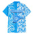 Hawaii Kauai Island Family Matching Short Sleeve Bodycon Dress and Hawaiian Shirt Hibiscus Pattern Seamless Tribal Simple Blue LT03 - Polynesian Pride