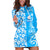 Hawaii Kauai Island Hoodie Dress Hibiscus Pattern Seamless Tribal Simple Blue LT03 Blue - Polynesian Pride