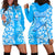 Hawaii Kauai Island Hoodie Dress Hibiscus Pattern Seamless Tribal Simple Blue LT03 - Polynesian Pride