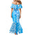 Hawaii Kauai Island Mermaid Dress Hibiscus Pattern Seamless Tribal Simple Blue LT03 - Polynesian Pride