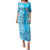 Hawaii Kauai Island Puletasi Hibiscus Pattern Seamless Tribal Simple Blue LT03 Long Dress Blue - Polynesian Pride