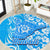 Hawaii Kauai Island Round Carpet Hibiscus Pattern Seamless Tribal Simple Blue LT03 Blue - Polynesian Pride