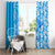 Hawaii Kauai Island Window Curtain Hibiscus Pattern Seamless Tribal Simple Blue LT03 - Polynesian Pride