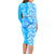 Custom Hawaii Kauai Island Family Matching Long Sleeve Bodycon Dress and Hawaiian Shirt Hibiscus Pattern Seamless Tribal Simple Blue LT03 - Polynesian Pride