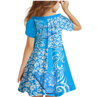Custom Hawaii Kauai Island Family Matching Mermaid Dress and Hawaiian Shirt Hibiscus Pattern Seamless Tribal Simple Blue LT03 - Polynesian Pride