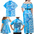 Custom Hawaii Kauai Island Family Matching Off Shoulder Maxi Dress and Hawaiian Shirt Hibiscus Pattern Seamless Tribal Simple Blue LT03 - Polynesian Pride