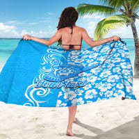 Custom Hawaii Kauai Island Sarong Hibiscus Pattern Seamless Tribal Simple Blue LT03 - Polynesian Pride