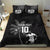 Custom Fiji Rugby Pacific Champions 2024 Bedding Set Anniversary 7 Titles - Fijians Rugby and Tapa Hibiscus Black Art