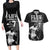 Custom Fiji Rugby Pacific Champions 2024 Couples Matching Long Sleeve Bodycon Dress and Hawaiian Shirt Anniversary 7 Titles - Fijians Rugby and Tapa Hibiscus Black Art