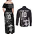 Custom Fiji Rugby Pacific Champions 2024 Couples Matching Off Shoulder Maxi Dress and Long Sleeve Button Shirt Anniversary 7 Titles - Fijians Rugby and Tapa Hibiscus Black Art