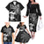 Custom Fiji Rugby Pacific Champions 2024 Family Matching Off The Shoulder Long Sleeve Dress and Hawaiian Shirt Anniversary 7 Titles - Fijians Rugby and Tapa Hibiscus Black Art