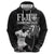 Custom Fiji Rugby Pacific Champions 2024 Hoodie Anniversary 7 Titles - Fijians Rugby and Tapa Hibiscus Black Art