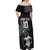 Custom Fiji Rugby Pacific Champions 2024 Off Shoulder Maxi Dress Anniversary 7 Titles - Fijians Rugby and Tapa Hibiscus Black Art