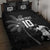 Custom Fiji Rugby Pacific Champions 2024 Quilt Bed Set Anniversary 7 Titles - Fijians Rugby and Tapa Hibiscus Black Art