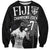 Custom Fiji Rugby Pacific Champions 2024 Sweatshirt Anniversary 7 Titles - Fijians Rugby and Tapa Hibiscus Black Art