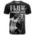 Custom Fiji Rugby Pacific Champions 2024 T Shirt Anniversary 7 Titles - Fijians Rugby and Tapa Hibiscus Black Art