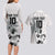 Custom Fiji Rugby Pacific Champions 2024 Couples Matching Long Sleeve Bodycon Dress and Hawaiian Shirt Anniversary 7 Titles - Fijians Rugby and Tapa Hibiscus White Art