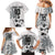 Custom Fiji Rugby Pacific Champions 2024 Family Matching Mermaid Dress and Hawaiian Shirt Anniversary 7 Titles - Fijians Rugby and Tapa Hibiscus White Art