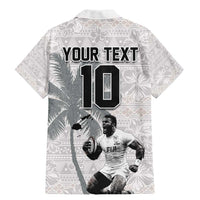 Custom Fiji Rugby Pacific Champions 2024 Family Matching Mermaid Dress and Hawaiian Shirt Anniversary 7 Titles - Fijians Rugby and Tapa Hibiscus White Art