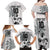 Custom Fiji Rugby Pacific Champions 2024 Family Matching Off Shoulder Maxi Dress and Hawaiian Shirt Anniversary 7 Titles - Fijians Rugby and Tapa Hibiscus White Art