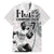 Custom Fiji Rugby Pacific Champions 2024 Family Matching Off Shoulder Short Dress and Hawaiian Shirt Anniversary 7 Titles - Fijians Rugby and Tapa Hibiscus White Art