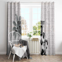 Custom Fiji Rugby Pacific Champions 2024 Window Curtain Anniversary 7 Titles - Fijians Rugby and Tapa Hibiscus White Art
