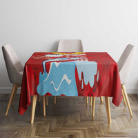 Hawaiian Mele Kalikimaka Tablecloth Funny Santa Riding Lei Dolphin with Kakau Tattoos - Polynesian Pride