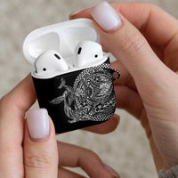 Hawaiian Whales Polynesian Art Motifs AirPods Case Black Color LT03 - Polynesian Pride
