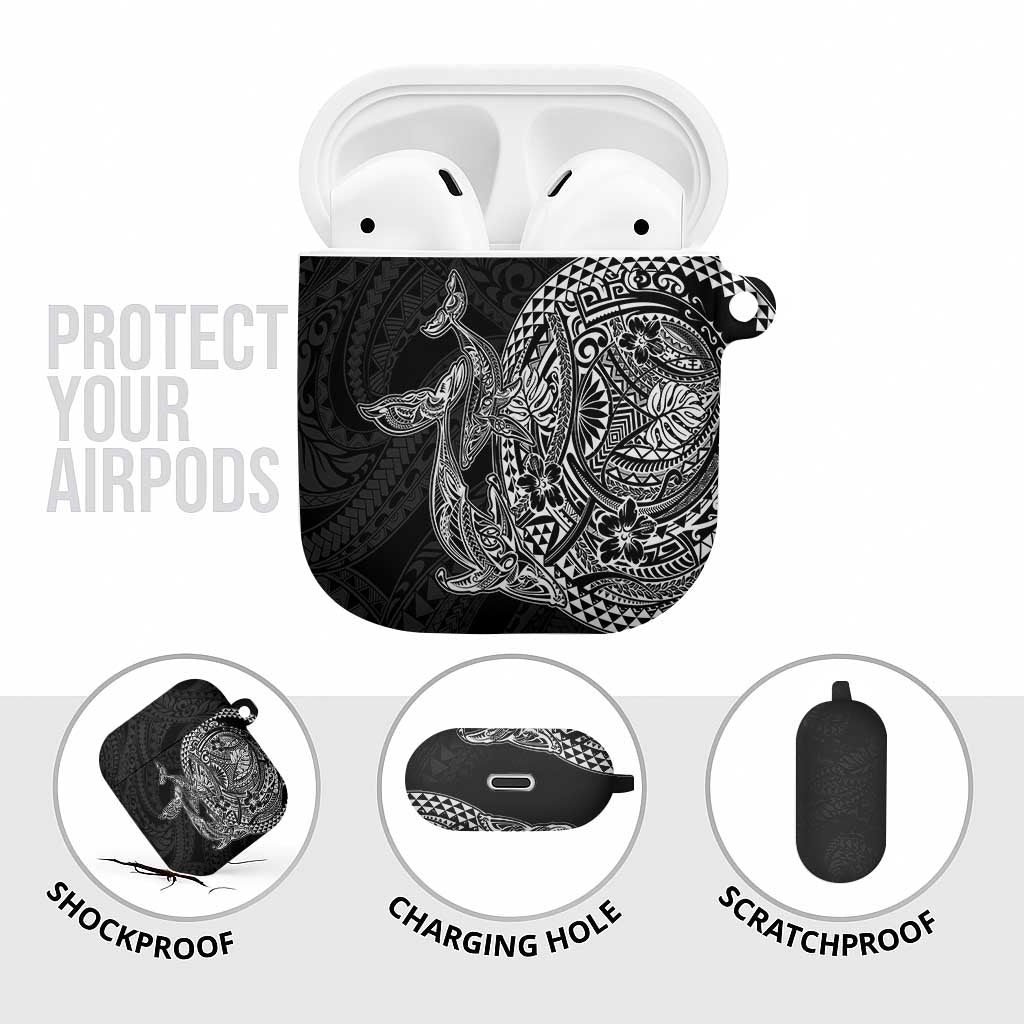 Hawaiian Whales Polynesian Art Motifs AirPods Case Black Color LT03 - Polynesian Pride